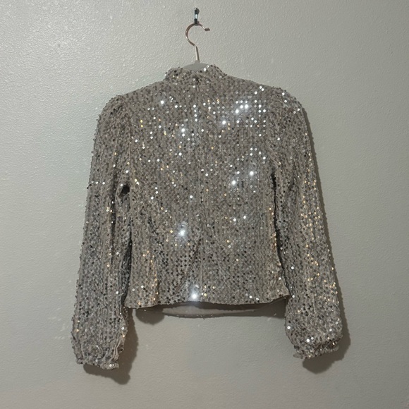 Sanctuary Silver Sequin Blouse - Picture 4 of 10